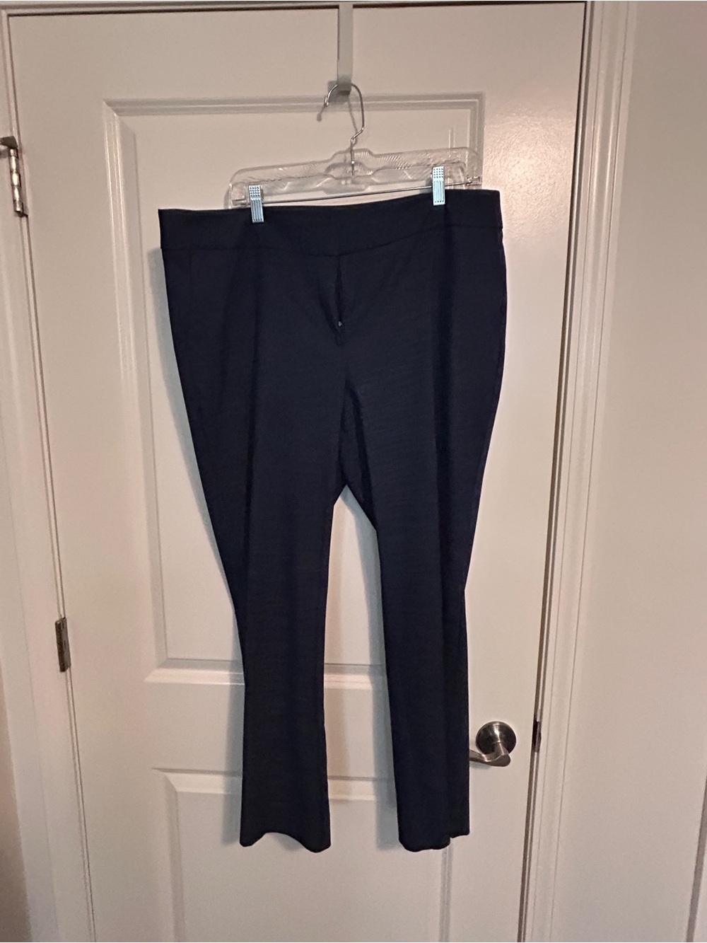 Ann Taylor Straight-Leg Navy Pull-On Trousers